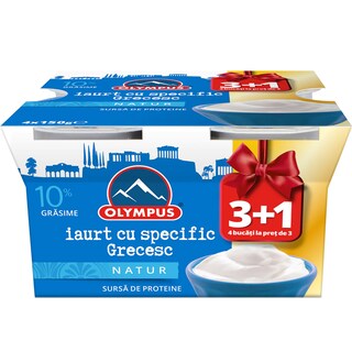Olympus | Iaurt cu specific grecesc 10% grasime 3+1x150g