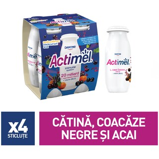 Actimel | Iaurt de baut cu coacaze, acai si catina, 4 bucati 4x100g