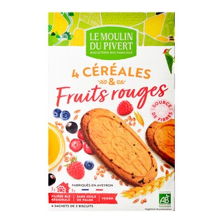 Le Moulin Du Pivert | Biscuiti 4 cereale si fructe rosii 190g