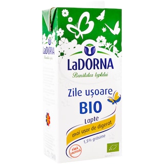 LaDORNA | Zile Usoare | Lapte ecologic semidegresat 1.5% grasime 1L