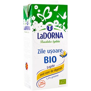 LaDORNA | Zile Usoare | Lapte ecologic semidegresat 1.5% grasime 1L