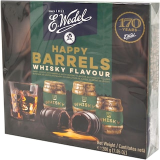 Wedel | Butoiase de ciocolata cu umplutura cu alcool si aroma de whisky 200g