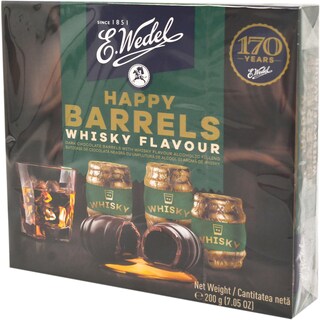 Wedel | Butoiase de ciocolata cu umplutura cu alcool si aroma de whisky 200g