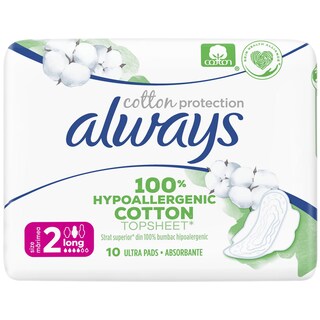 Always | Cotton Protection | Absorbante marimea 2 Long, 10 bucati