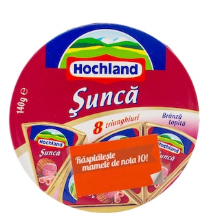 Hochland | Branza topita cu sunca 8 triunghiuri 140g