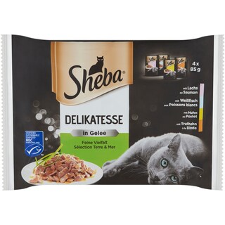 Sheba | Delicato | Hrana umeda pentru pisici cu pui si peste 4 bucati 4x85g