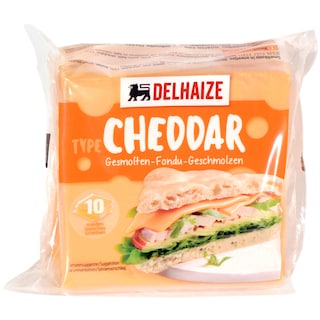 Delhaize | Branza topita cu Cheddar felii 250g