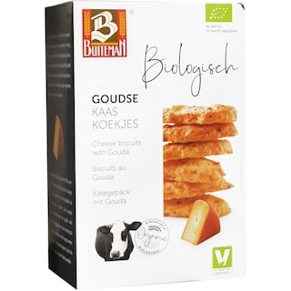 Buiteman | Biscuiti organici cu branza Gouda maturata 75g