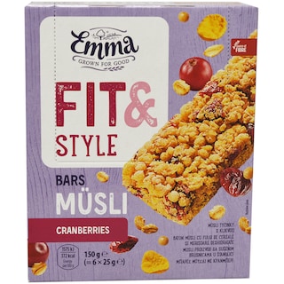 Emma | Baton musli cu fulgi de cereale si merisoare deshidratate 6x25g
