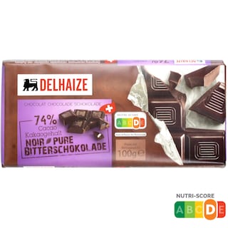 Delhaize | Ciocolata neagra cu cacao 74% 100g