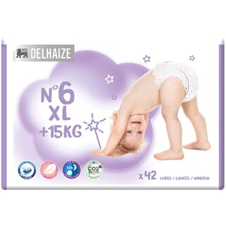 Delhaize | Scutece bebelusi Marimea 6 XL, +15 kg, 42 buc