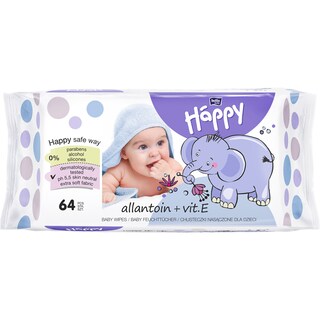Happy | Servetele umede cu vitamina E 64 bucati
