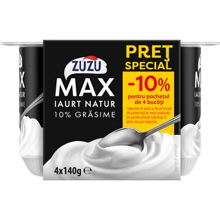 Zuzu | Max | Iaurt natur 10% grasime 4x140g