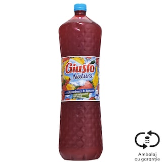 Giusto | Natura | Bautura racoritoare necarbogazoasa cu aroma de capsuni si banane 2L