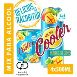 Bere fara alcool cu suc de mango si lime 4x0.5L