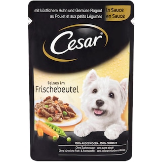 Cesar | Hrana umeda cu pui si legume in sos pentru caini 100g