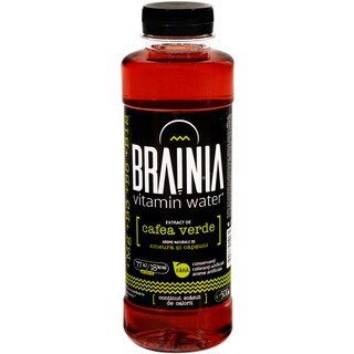 Brainia | Apa cu vitamine, extract de cafea verde, aroma de zmeura si capsuni 0.5L