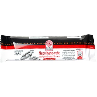 Gusturi romanesti | Napolitane-vafe cu umplutura cu nuca de cocos 26g