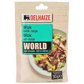 Delhaize | Amestec pentru wok cu usturoi si soia la plic 30g
