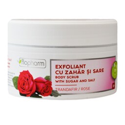 Exfoliant cu zahar si sare, trandafir 250g