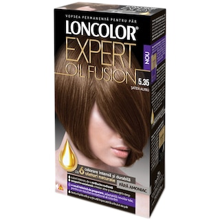 Loncolor | Expert Oil Fusion | Vopsea de par saten auriu 5.35