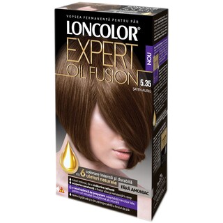 Loncolor | Expert Oil Fusion | Vopsea de par saten auriu 5.35