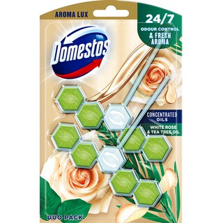 Domestos | Odorizant toaleta White Rose & tea Tree Oil 2x55g