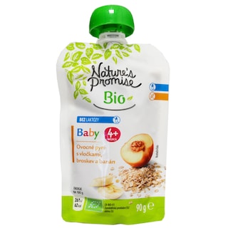 Nature's Promise Bio Baby | Piure cu ovaz, piersici si banane, +4 luni 90g