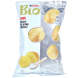 Delhaize Bio | Chipsuri bio cu sare de mare 125g