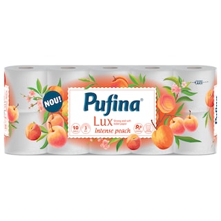 Pufina | Lux | Hartie igienica Lux Intense Peach, 3 straturi, 10 role