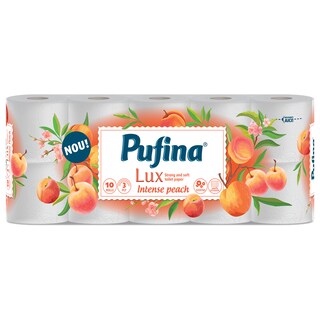 Pufina | Lux | Hartie igienica Lux Intense Peach, 3 straturi, 10 role