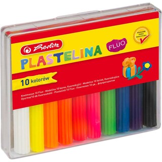 Herlitz | Plastilina fluorescenta, 10 culori