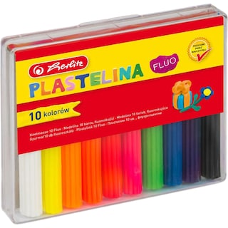 Herlitz | Plastilina fluorescenta, 10 culori