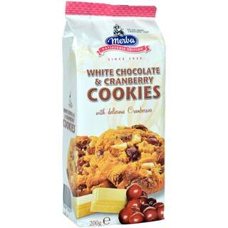 Merba | Biscuiti cu ciocolata alba si afine 200g