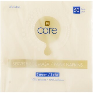 Care | Servetele albe cu 2 straturi 33x33cm