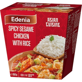 Edenia | Pui spicy cu susan si orez Jasmine 350g
