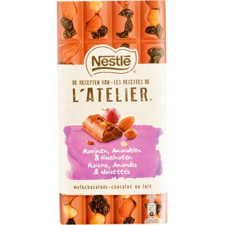 Les Recettes de l'Atelier | Ciocolata cu stafide, alune si migdale 195g