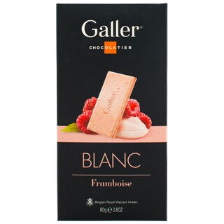 Galler | Ciocolata alba cu zmeura 80g