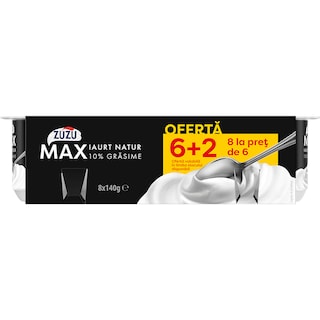 Zuzu | Max | Iaurt natur 10% grasime 6+2x140g