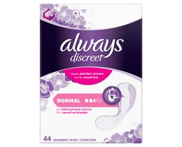 Always Discreet | Absorbante zilnice incontinenta urinara Normal, 44 bucati
