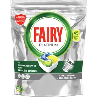 Fairy | Platinum | Detergent de vase capsule 45 bucati Lemon