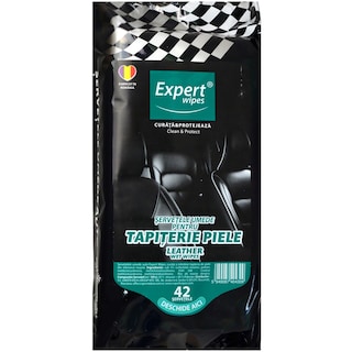 Expert wipes | Servetele umede pentru tapiterie de piele, 42 bucati