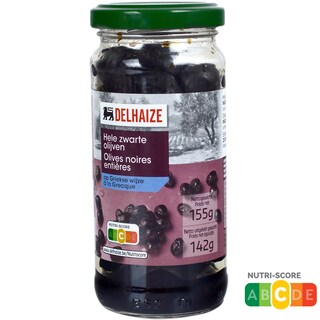Delhaize | Masline negre intregi 155g
