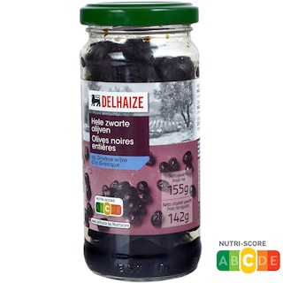 Delhaize | Masline negre intregi 155g