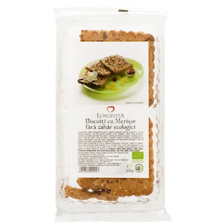 Longevita | Biscuiti fara zahar, ecologici cu merisor 200g