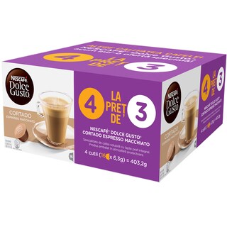 Nescafe | Dolce Gusto | Cafea Cortado Esspreso Macchiato, 64 capsule