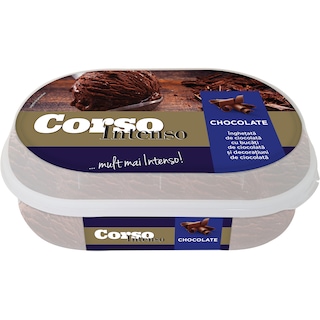 Corso | Intenso | Inghetata de ciocolata cu bucati de ciocolata si decoratiuni de ciocolata 360g