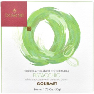 Domori | Gourmet | Cicolata alba cu fistic sarat  50g
