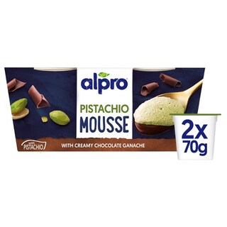 Alpro | Spuma cu fistic, cu strat de crema cu ciocolata 2x70g