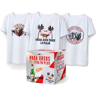 Ursus | Bere blonda + tricou, diverse modele  12x0.33L